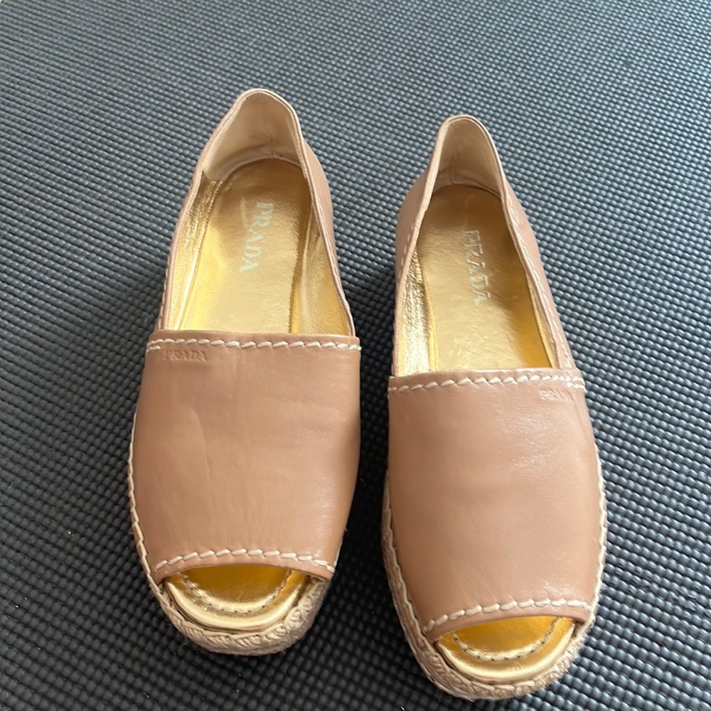 Prada wedge open toe shoes
